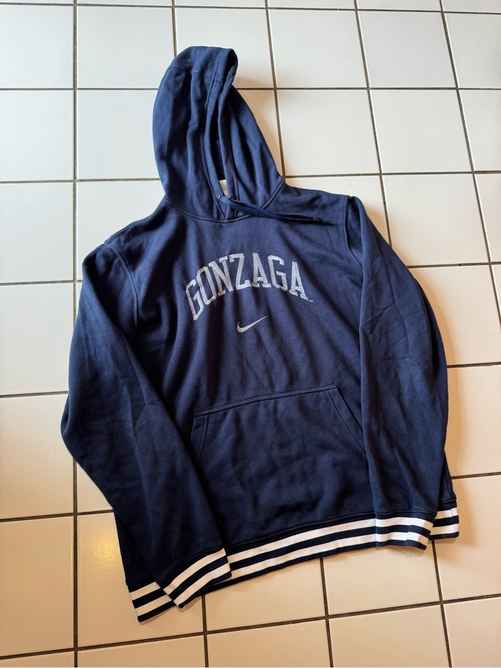 Nike Gonzaga Bulldogs Center Swoosh XL Navy Sketch Retro Pullover Hoodie NCAA